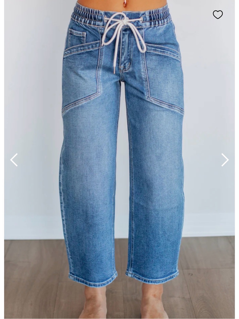 Vervet Flying Monkey Kate Jeans Womens 25 Barrel Leg Drawstring Elastic Waist